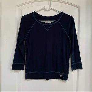 Abercrombie Kids Fall Winter 3/4 Sleeves Navy Blue Top Girl's Size L